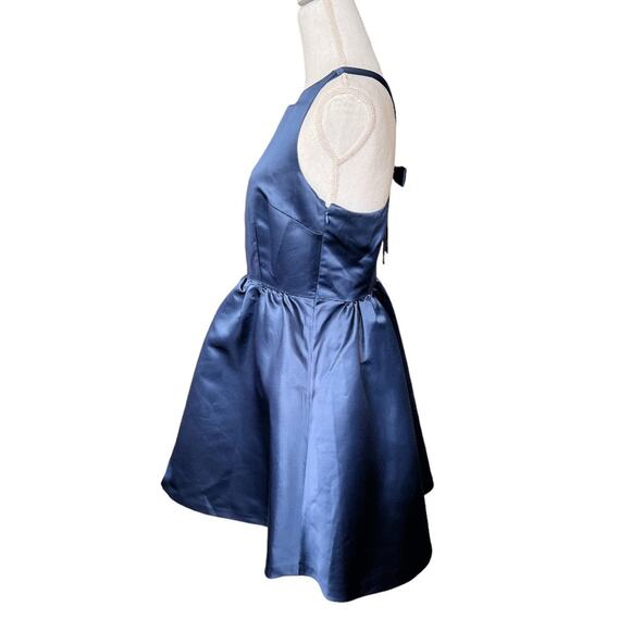 CeCe by Cynthia Steffe blue satin ribbon "CARA" sheath dress formal - Picture 5 of 9